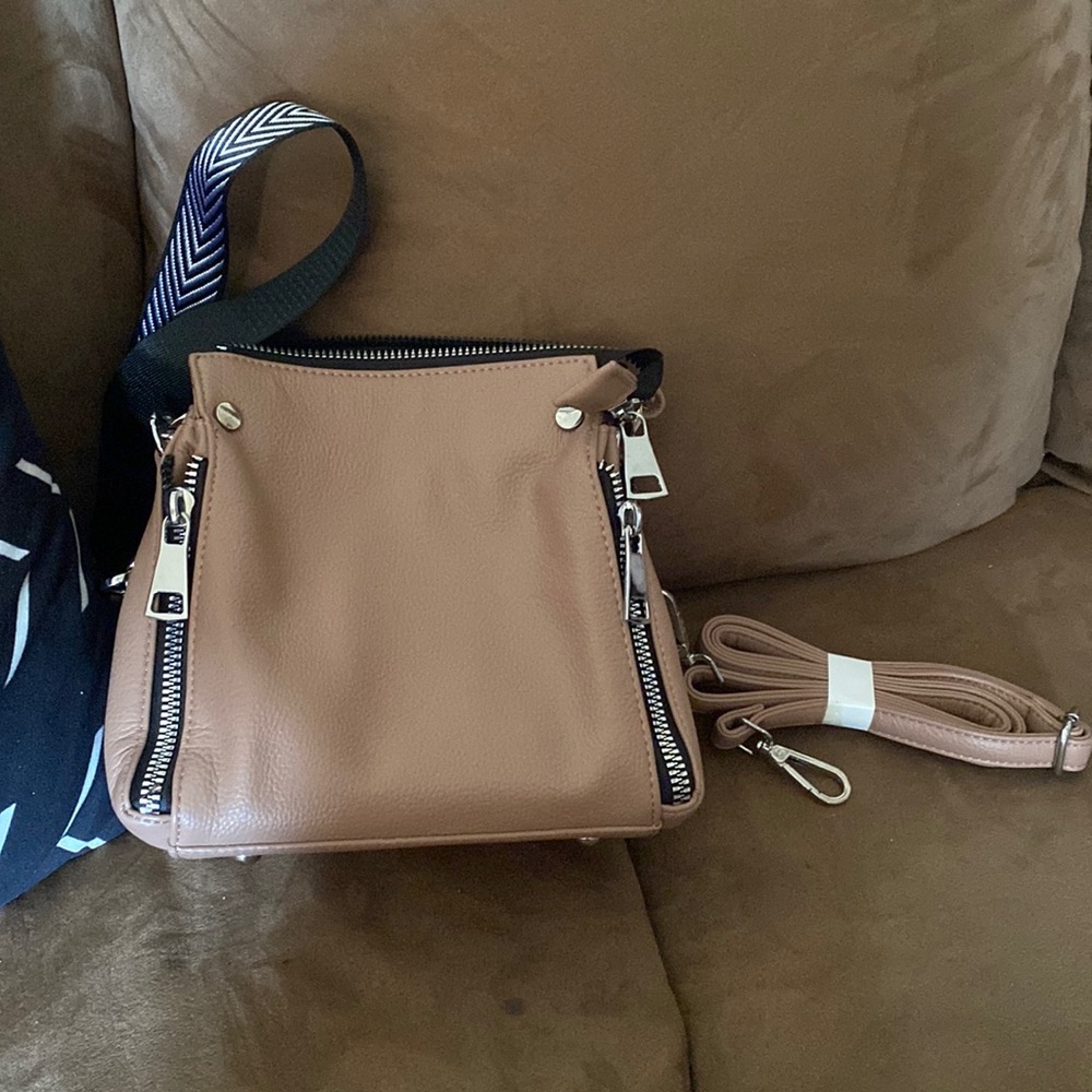 Mauve color bag.
